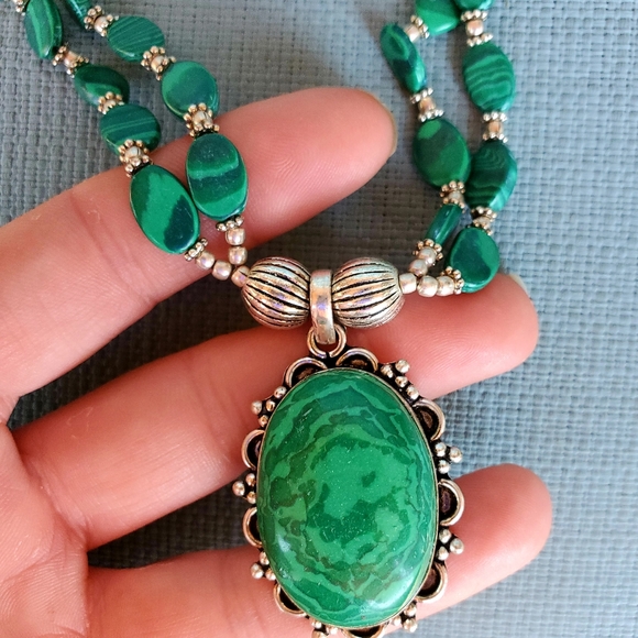 New Unique Mosaic Jasper Silver Necklace. - Picture 1 of 14